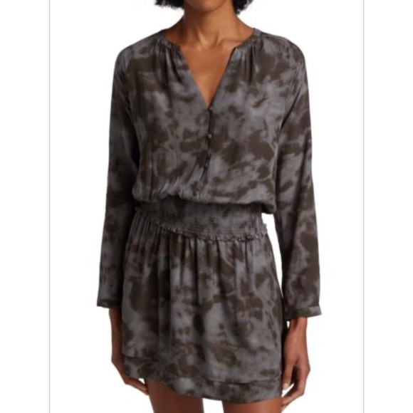 Rails Dresses & Skirts - Rails Jasmine Dress Small Slate‎ Tie Dye Mini Long Sleeve Button Front Boho Chic